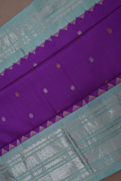 Image of Gadwal Silk Purple Saree