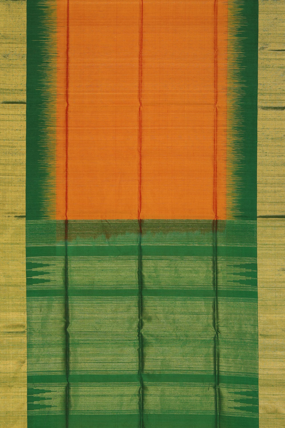 Image of Tussar Silk Plain Sunset Orange Saree