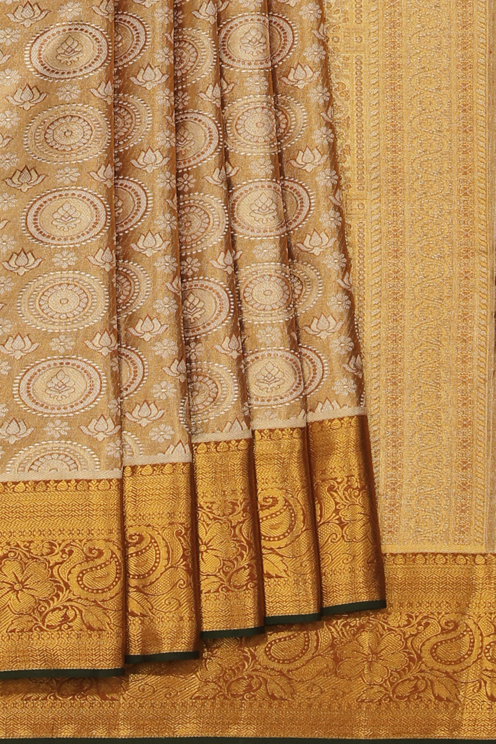 Kanchipattu Tissue Brocade Gold/Brown Saree