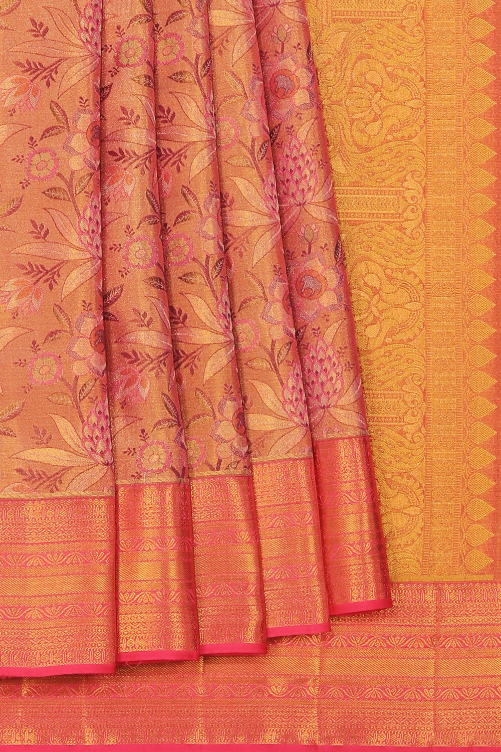 Kanchipattu Tissue Brocade Lotus Pink Saree