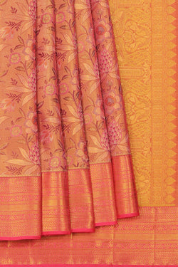 Image of Kanchipattu Tissue Brocade Lotus Pink Saree