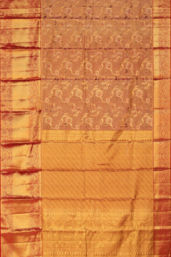 Image of Kanchipattu Tissue Brocade Gold Pink Saree