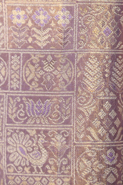 Collection of Kanchipattu Tissue Brocade Purple Saree in a gallery layout