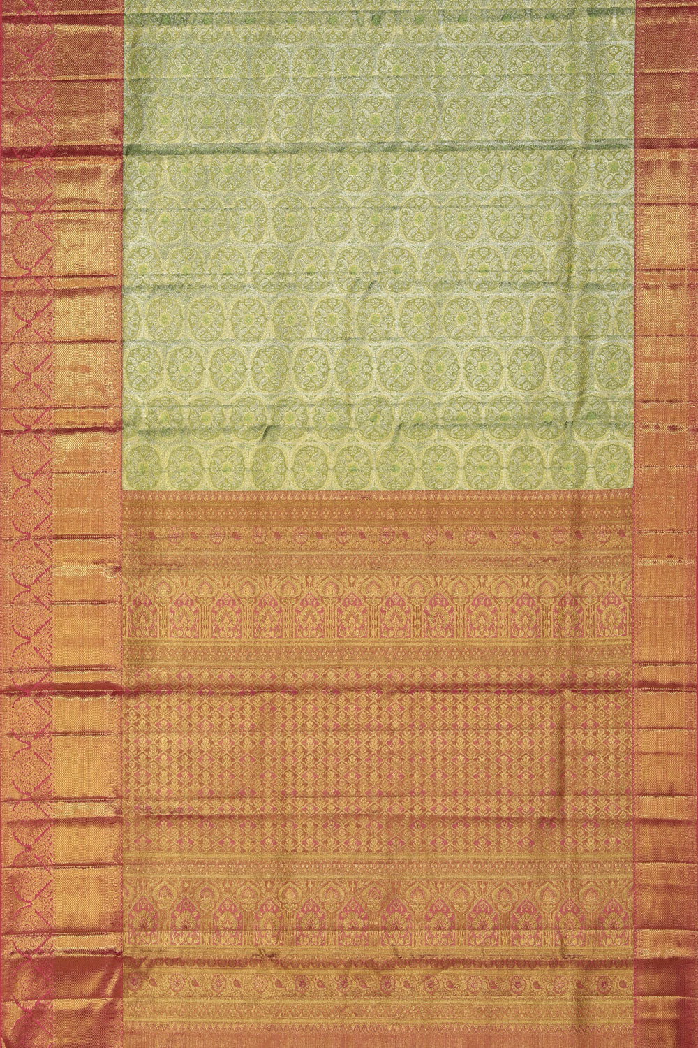 Collection of Kanchipattu Tissue Brocade Sea Green Saree in a gallery layout