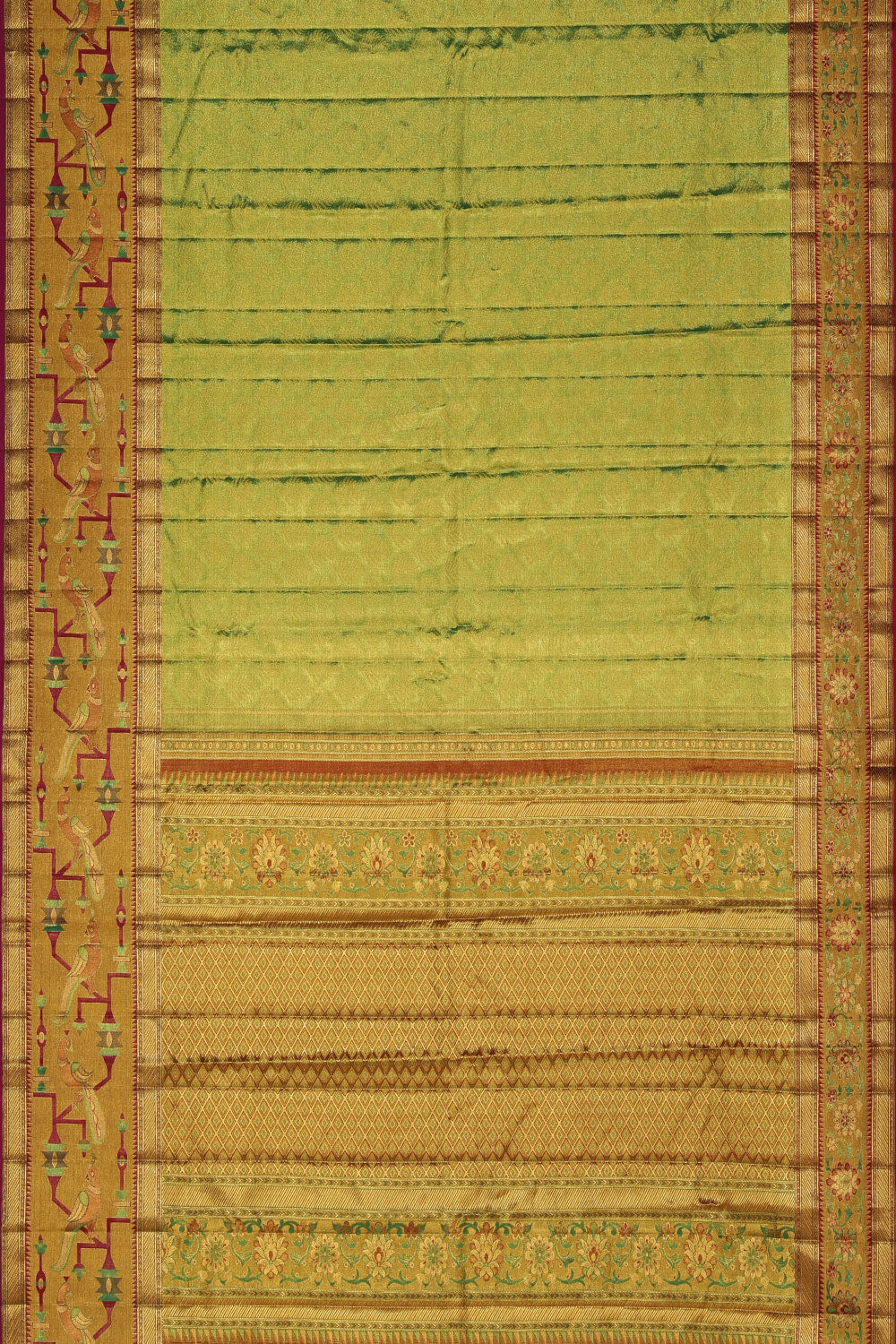 Kanchipattu Tissue Brocade Green Saree