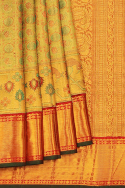 Image of Kanchipattu Tissue Brocade Green Saree