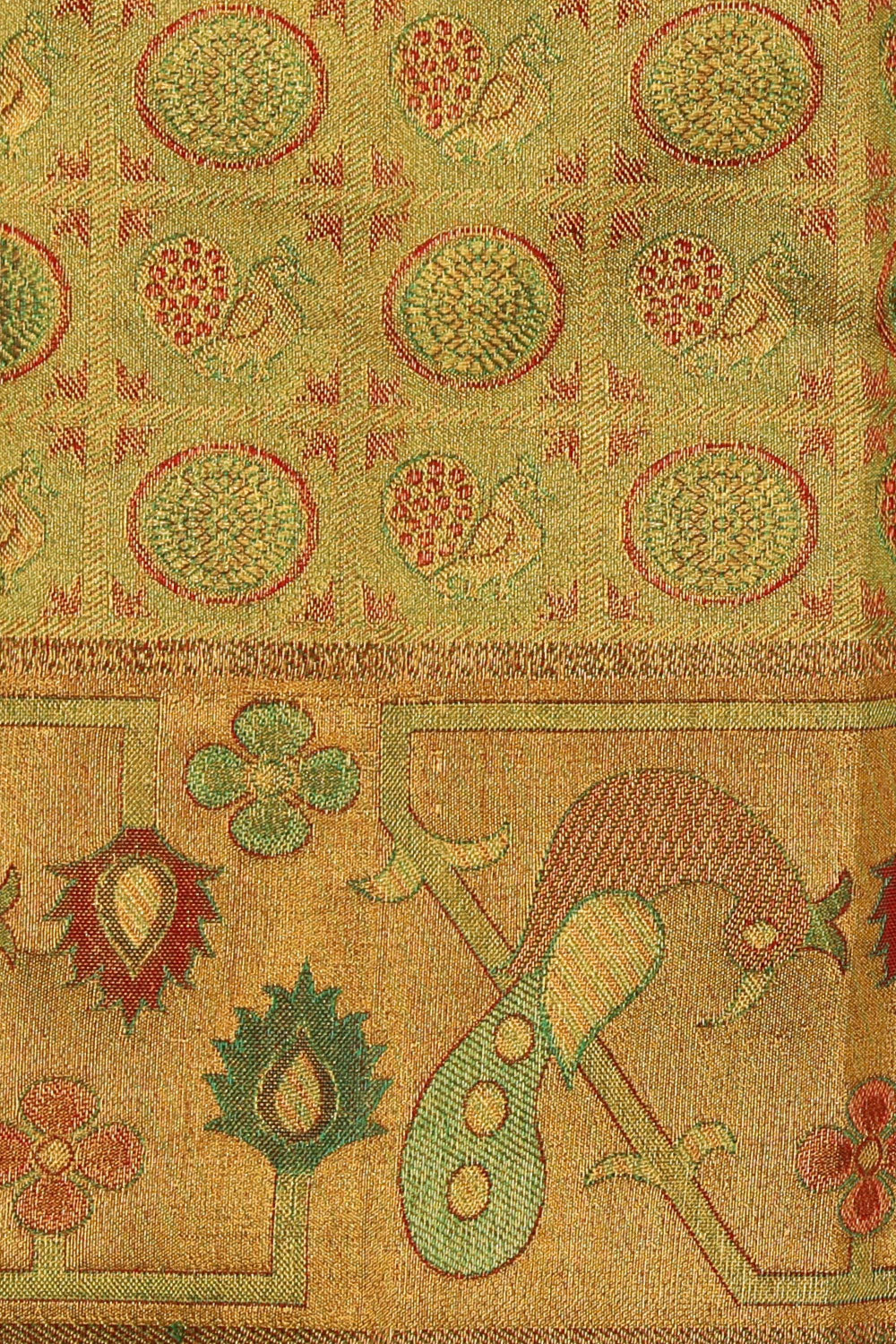 Image of Kanchipattu Tissue Brocade Green Saree