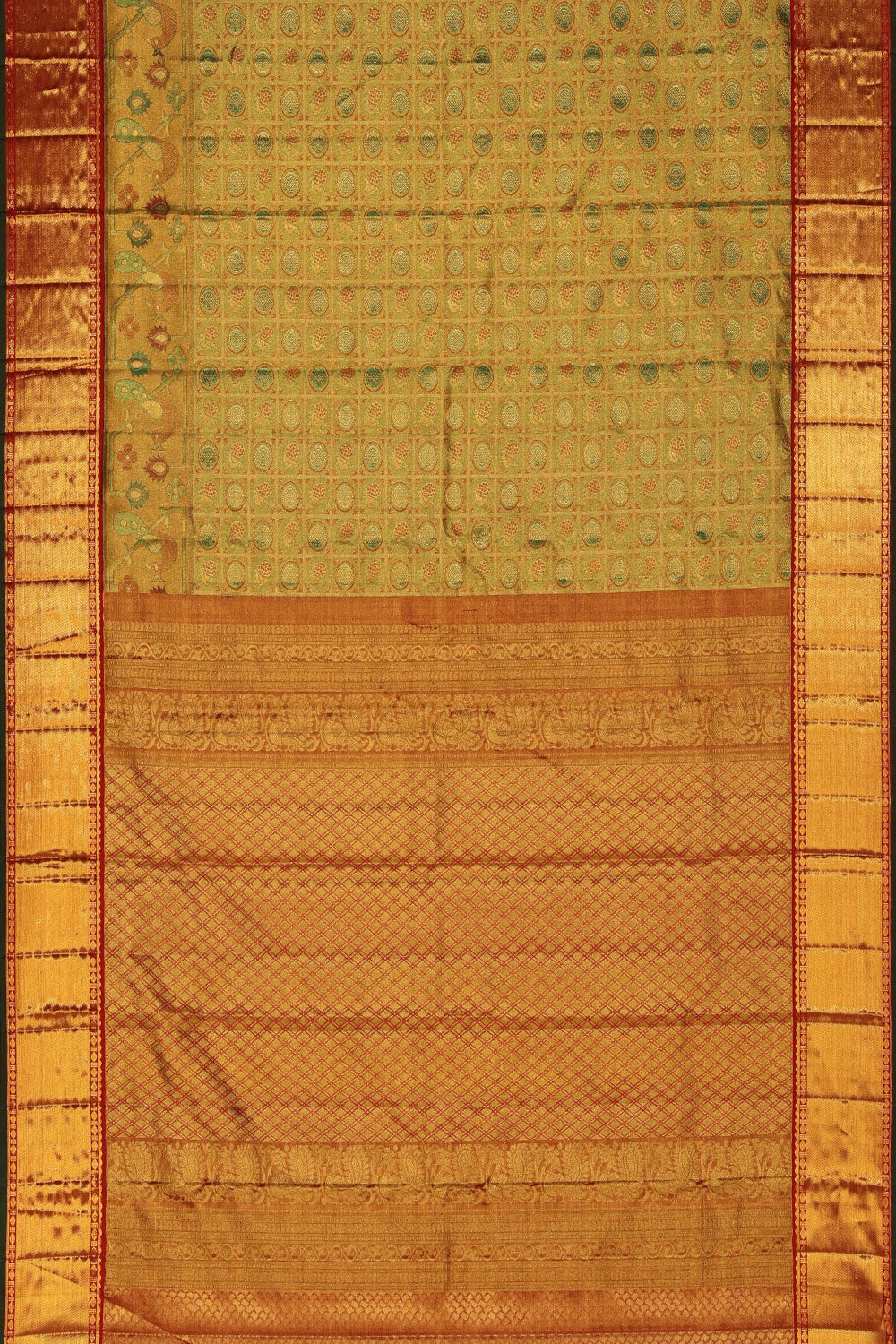 Kanchipattu Tissue Brocade Green Saree