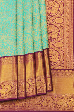 Image of Kanchipattu Brocade Sea Green Saree