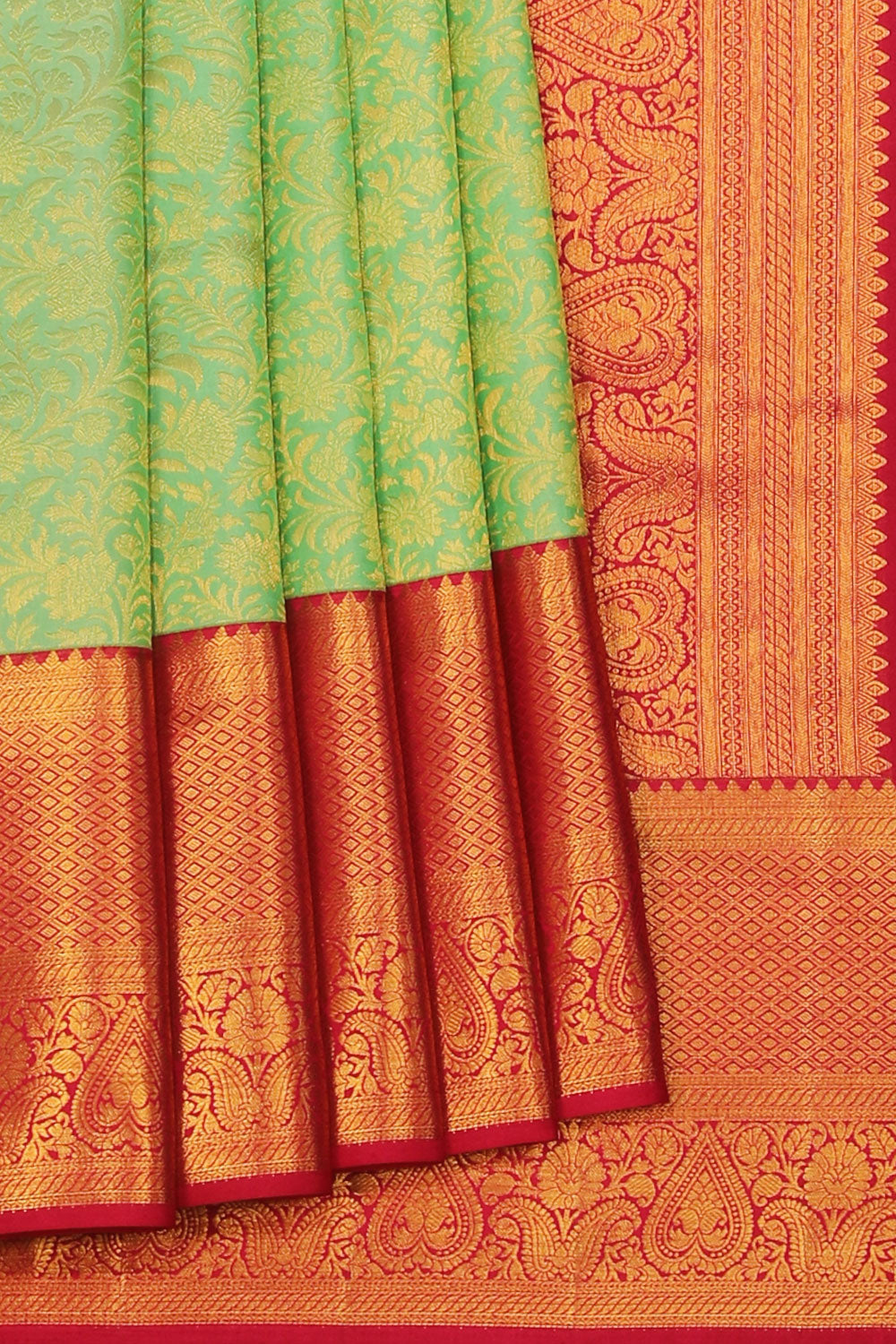 Kanchipattu Brocade Sea Green Saree