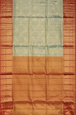 Collection of Kanchipattu Tissue Brocade Sea Green Saree in a gallery layout