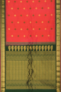 Image of Gadwal Fuchsia-Pink Saree