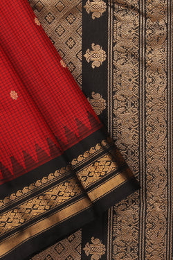 Image of Gadwal Red Saree