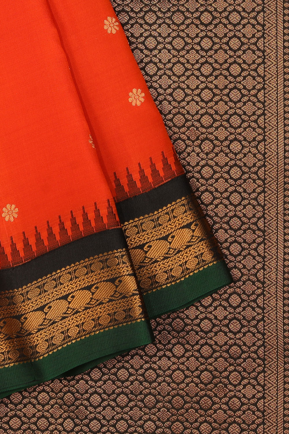 Gadwal Orange Saree