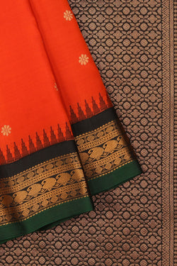 Image of Gadwal Orange Saree