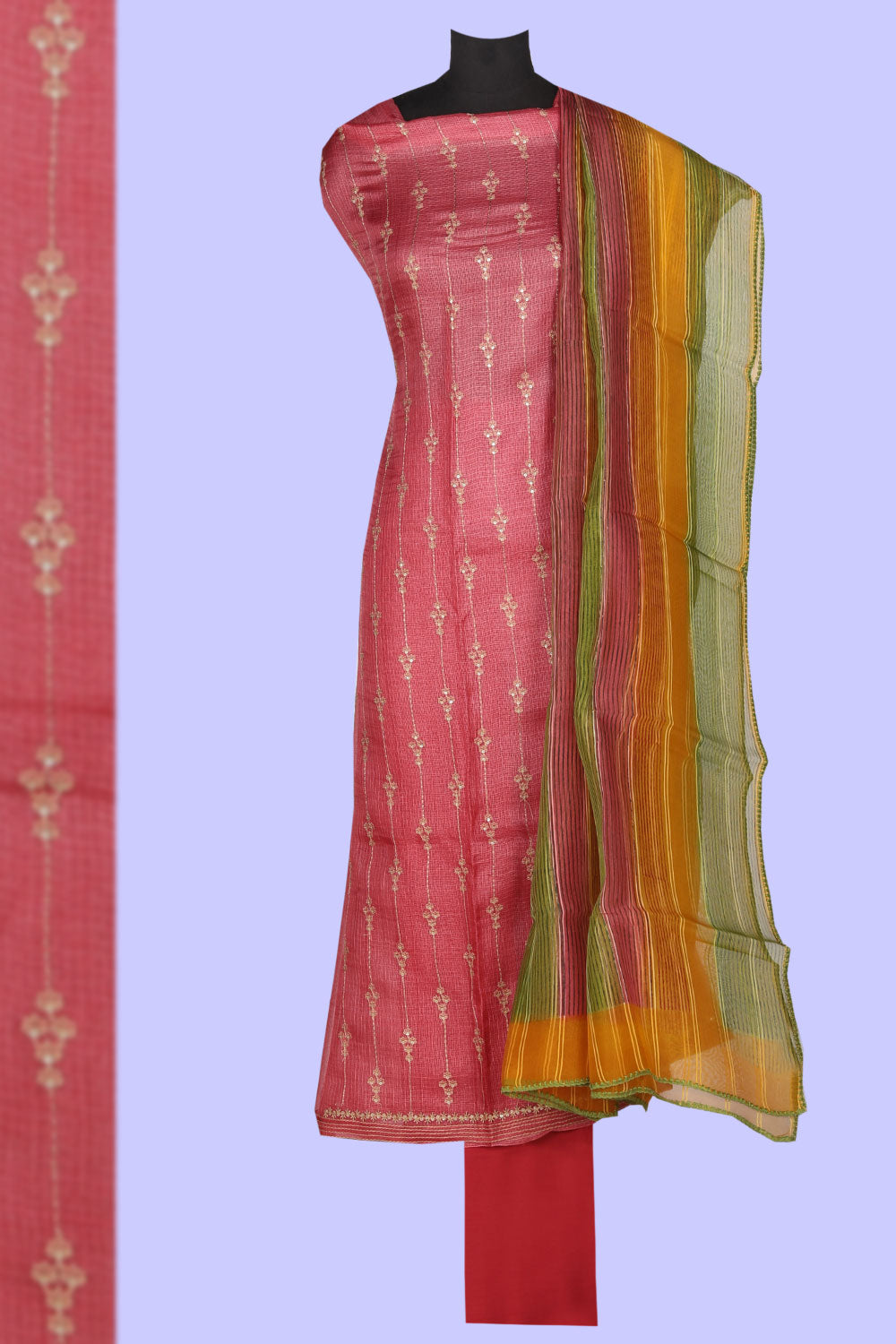 Collection of Gorgeous Kota Unstitched Suit With Dupatta (3 Pcs Set) in a gallery layout