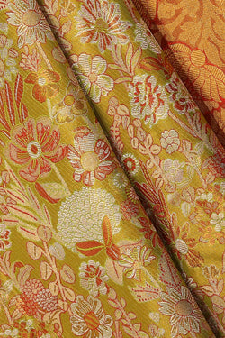 Collection of Kanchipattu Tissue Brocade Green Saree in a gallery layout