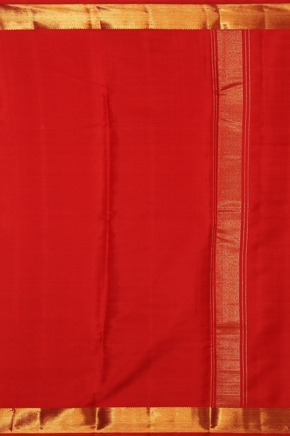 Kanchi Silk Coral-Red Traditional Dhoti With Kanduva (8 X 4)