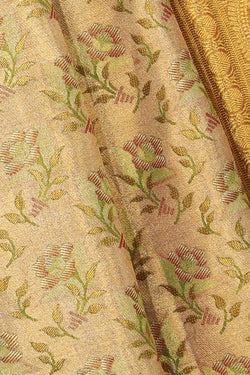 Collection of Kanchipattu Tissue Brocade Gold Saree in a gallery layout