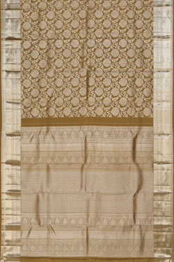 Collection of Kanchipattu Tissue Brocade Green Saree in a gallery layout