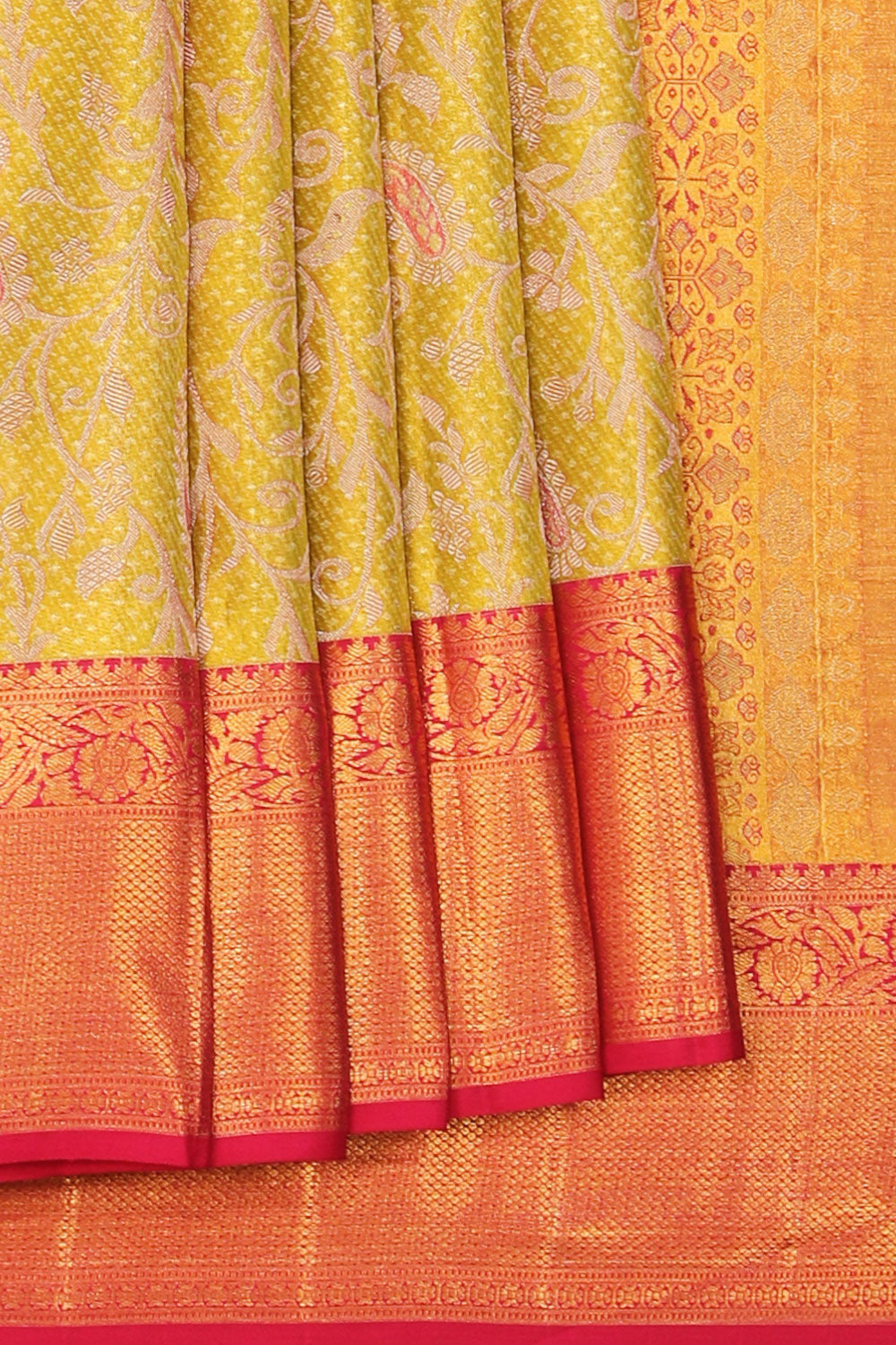 Kanchipattu Tissue Brocade Mint Green Saree