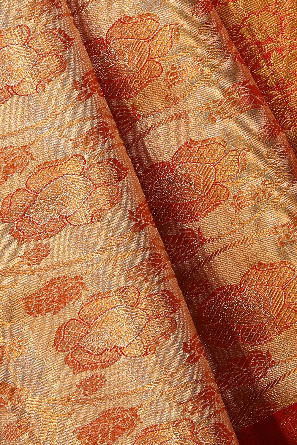 Collection of Kanchipattu Tissue Brocade Gold Saree in a gallery layout