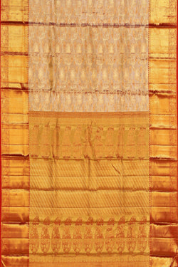 Collection of Kanchipattu Tissue Brocade Gold Saree in a gallery layout