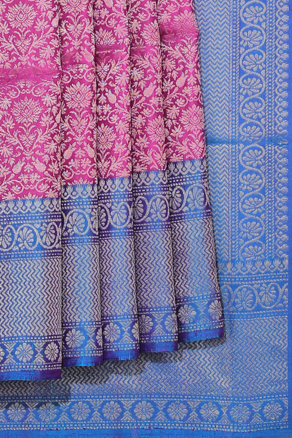 Collection of South Silk Magenta-Pink Saree in a gallery layout