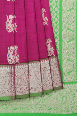 Collection of Venkatagiri Silk Violet Saree in a gallery layout