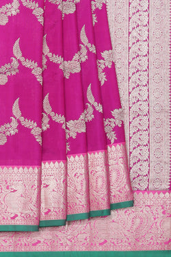 Collection of Venkatagiri Silk Magenta Pink Saree in a gallery layout