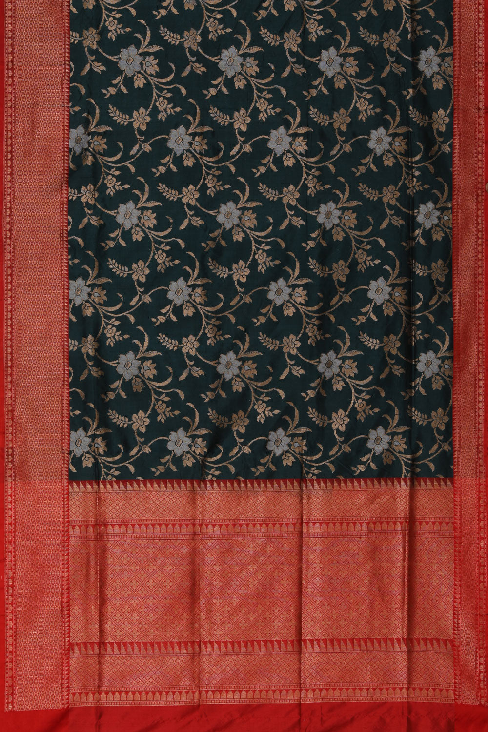 Collection of Banarasi-Silk Teal Green Saree in a gallery layout