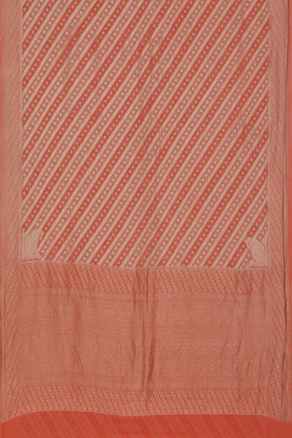 Collection of Banarasi Georgette Coral Peach Saree in a gallery layout