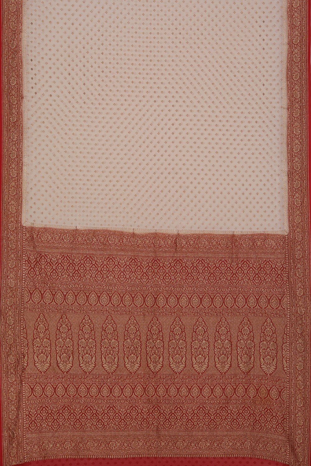 Collection of Banarasi Georgette Off-White Saree in a gallery layout