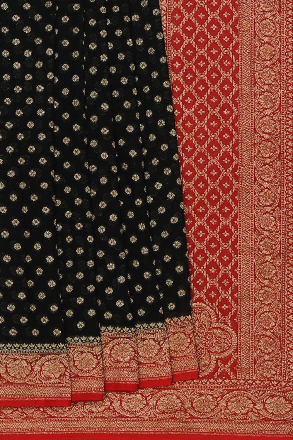 Collection of Banarasi Georgette Black Saree in a gallery layout