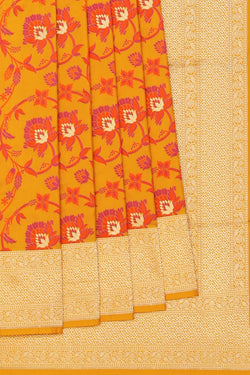 Collection of Banarasi Silk Mustard Saree in a gallery layout