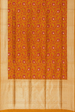 Collection of Banarasi Silk Mustard Saree in a gallery layout