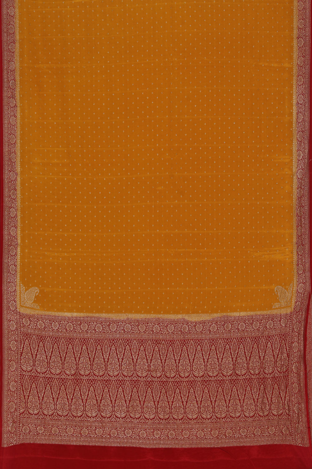 Image of Banarasi Crepe Mustard Saree