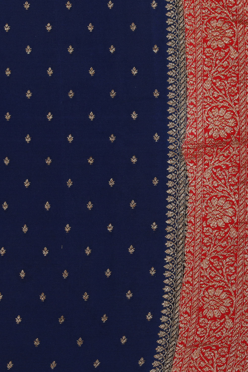 Collection of Banarasi Crepe Navy Blue Saree in a gallery layout