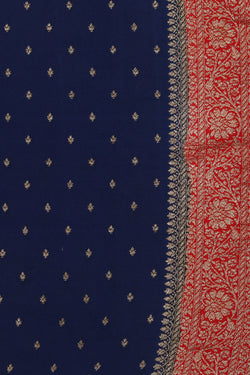 Collection of Banarasi Crepe Navy Blue Saree in a gallery layout