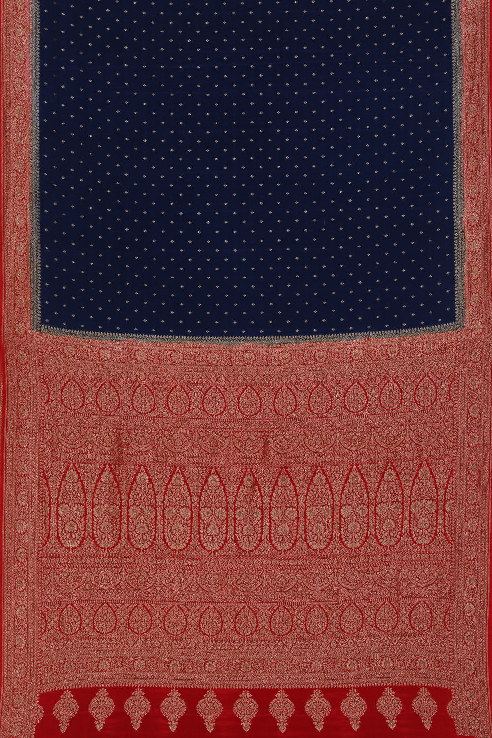 Collection of Banarasi Crepe Navy Blue Saree in a gallery layout