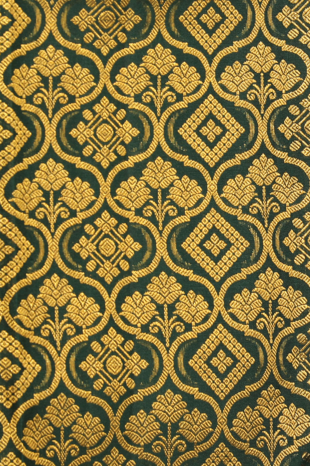 Image of Kanchipattu Brocade Bottle Green Saree