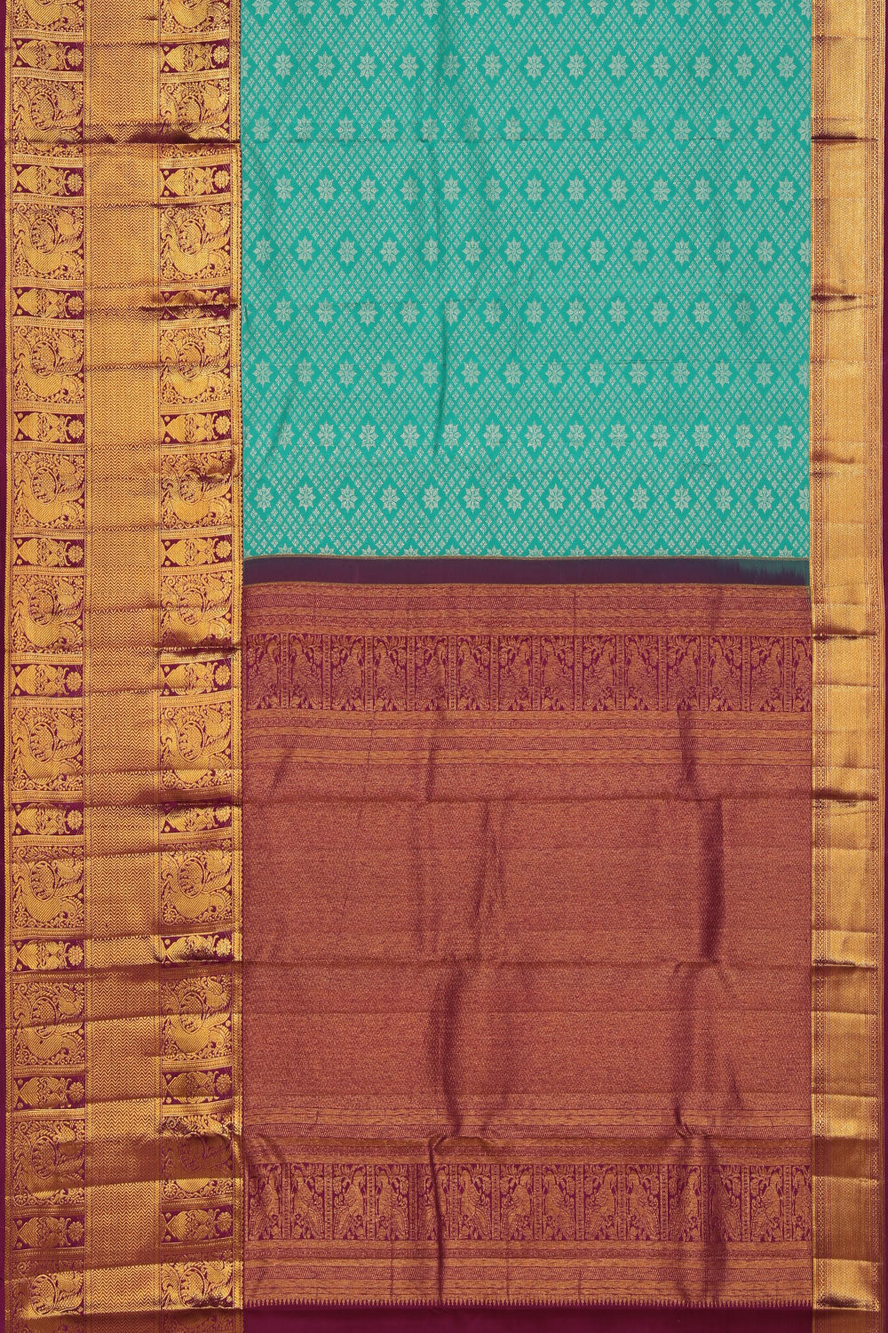 Collection of Kanchipattu Brocade Blue Saree in a gallery layout