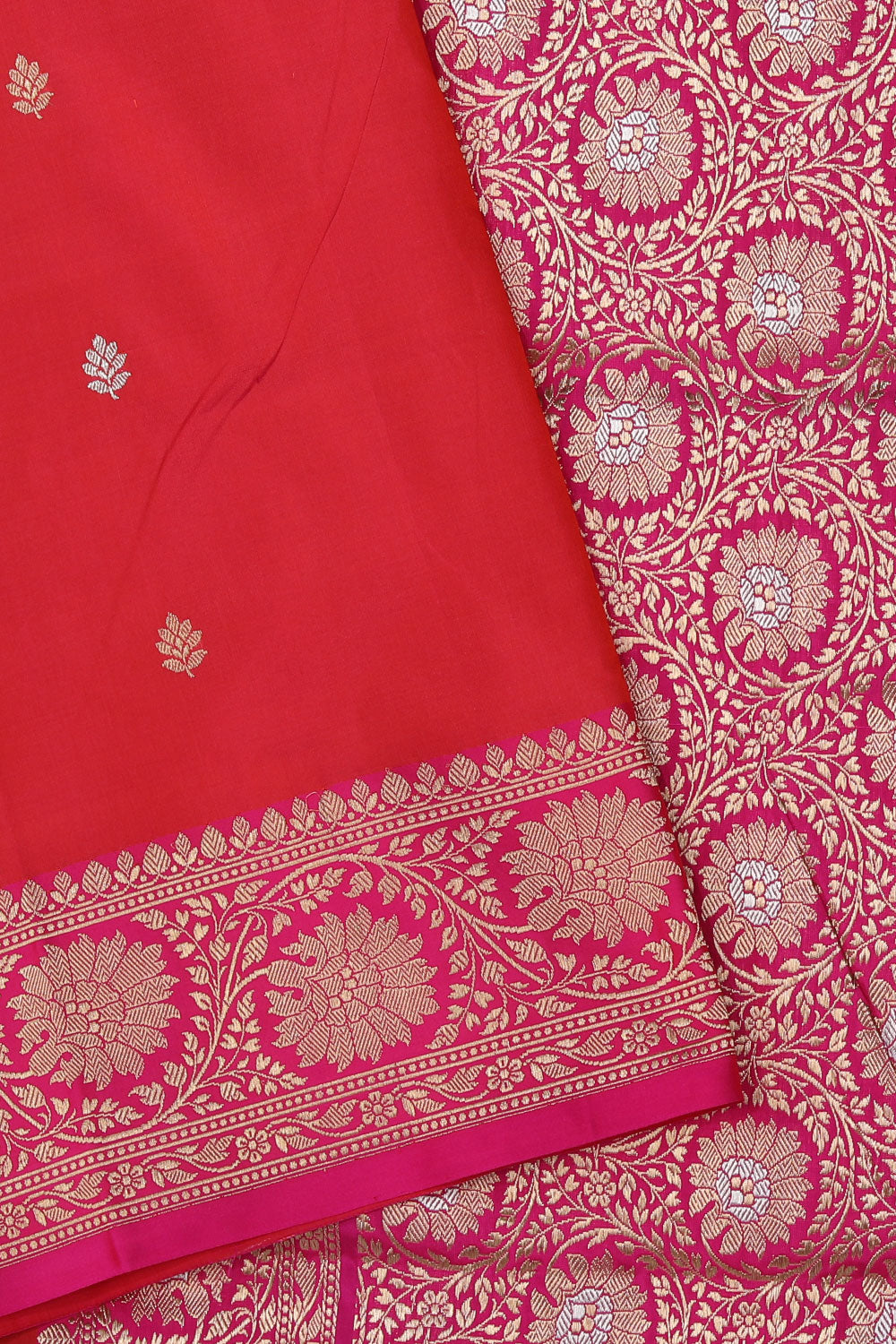 Banarasi Silk Coral-Pink Saree