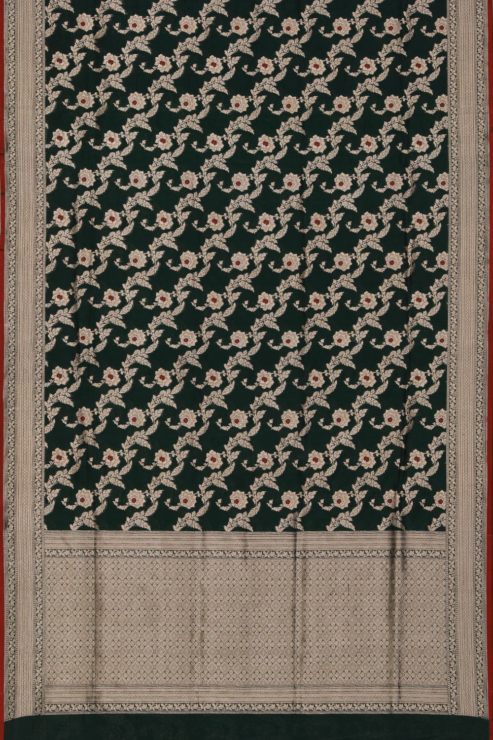 Collection of Banarasi Silk Bottle-Green Saree in a gallery layout