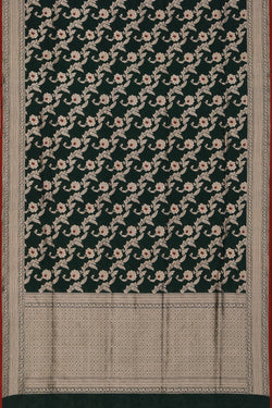 Collection of Banarasi Silk Bottle-Green Saree in a gallery layout