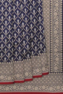 Collection of Banarasi Silk Navy Blue Saree in a gallery layout