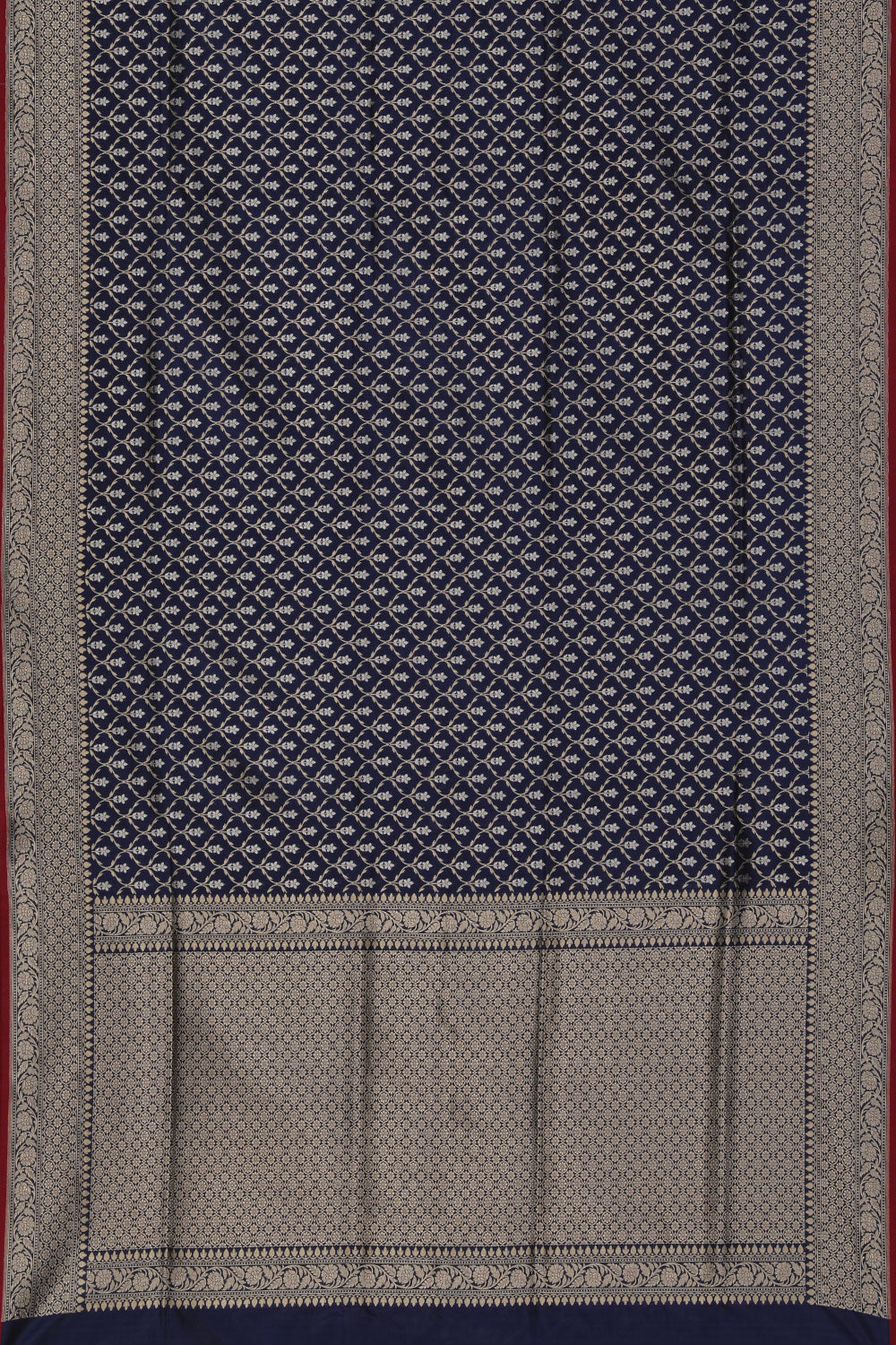 Image of Banarasi Silk Navy Blue Saree