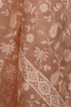 Image of Kora-Silk Peach Saree