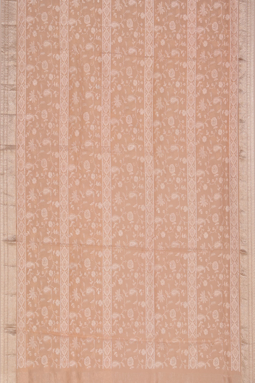 Kora-Silk Peach Saree