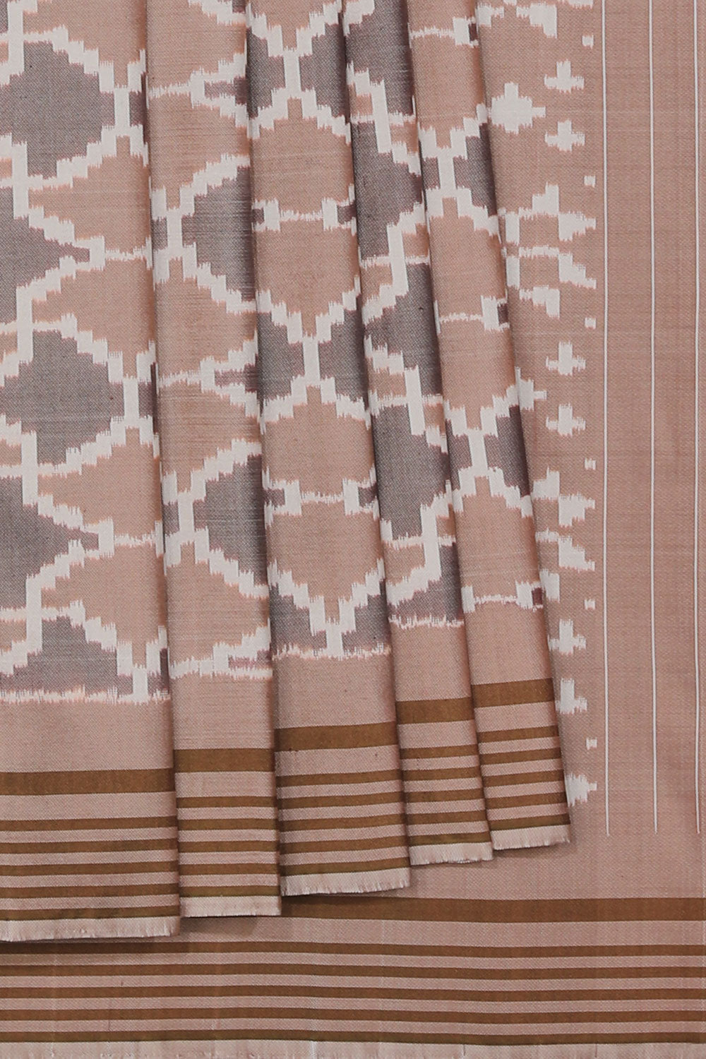 Collection of Pochampally Silk Ikat Grey Saree in a gallery layout